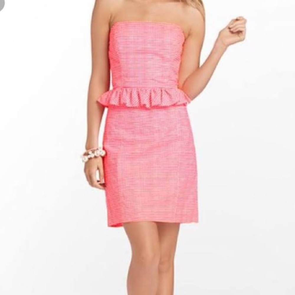 Lilly Pulitzer Strapless Gingham Dress. Worn once